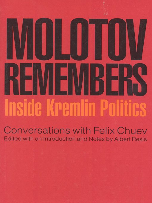 Title details for Molotov Remembers by V. M. Molotov - Available